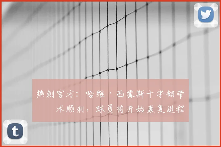 热刺官方:哈维·西蒙斯十字韧带手术顺利,球员将开始康复进程